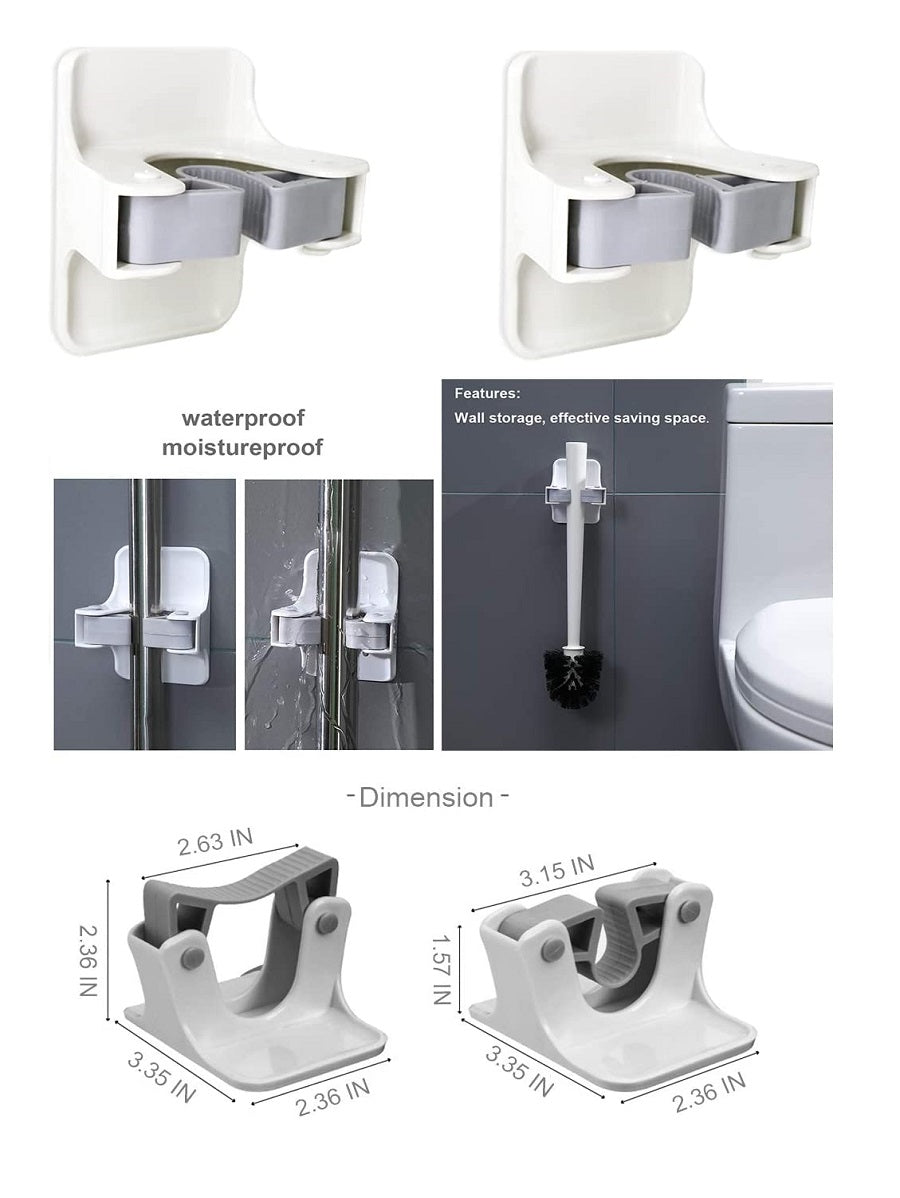 Soportes para escobas, soporte de pared, soportes autoadhesivos, sin perforación, superduradero, para escoba, para el hogar, cocina, jardín, almacenamiento de garaje, 2 unidades