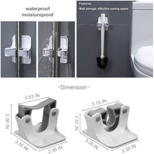 Cargar imagen en el visor de la galería, Soportes para escobas, soporte de pared, soportes autoadhesivos, sin perforación, superduradero, para escoba, para el hogar, cocina, jardín, almacenamiento de garaje, 2 unidades
