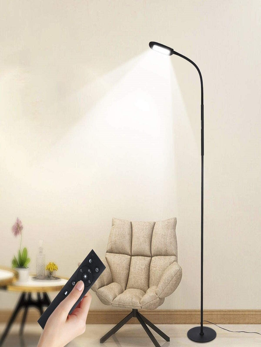 Lámpara de piso con control remoto, 4 colores temperatura, con cuello de cisne para sala de estar, dormitorio, oficina de lectura