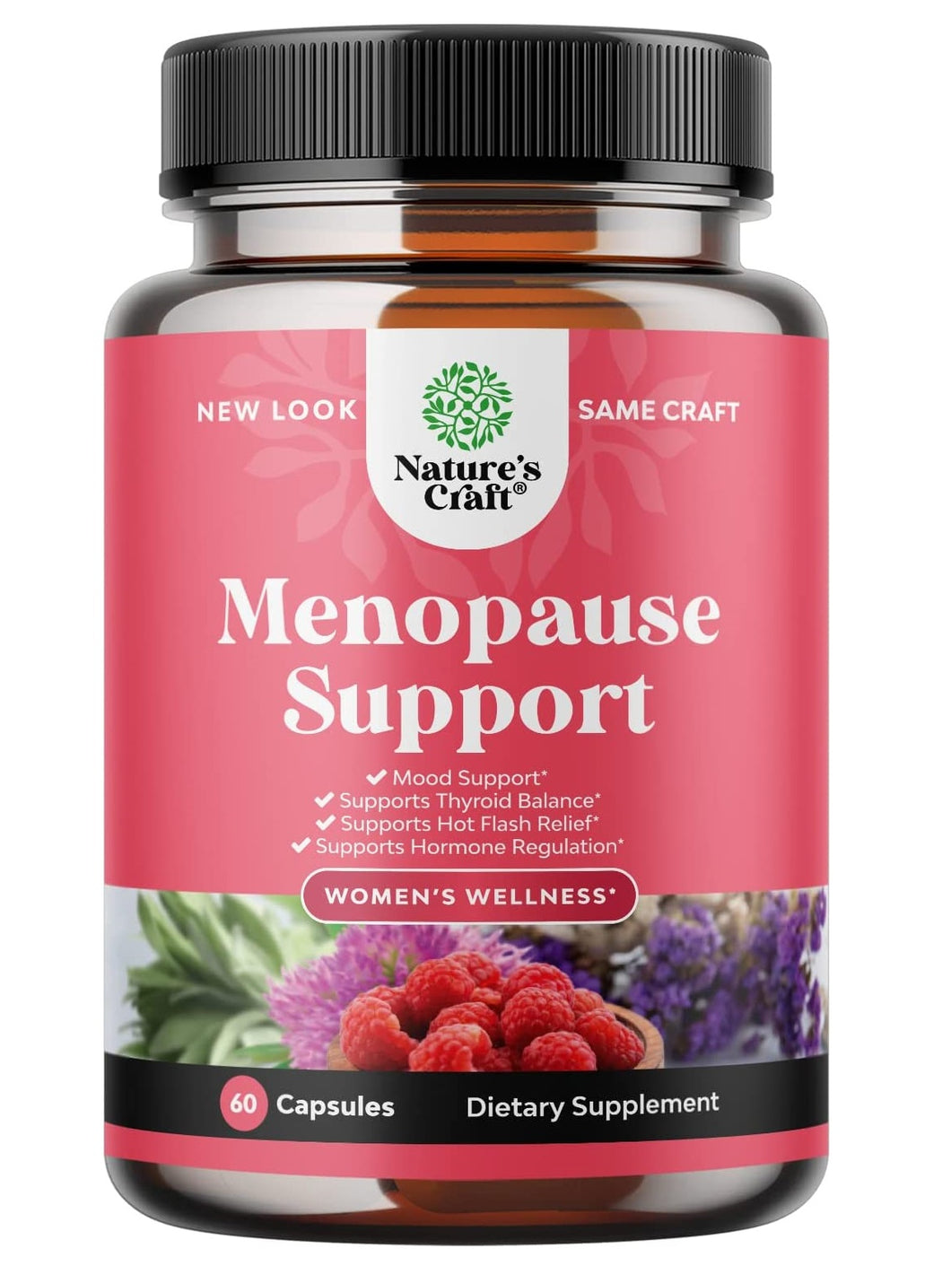 Suplemento natural para la menopausia, perfectos para el equilibrio hormonal, la sudoración nocturna y los sofocos, alivio de la menopausia, con resveratrol. 60 cápsulas.