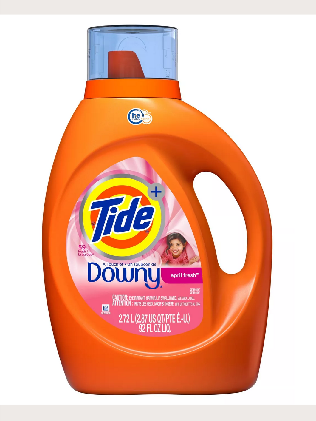 Detergente líquido TIDE con Downy, 92 onzas.