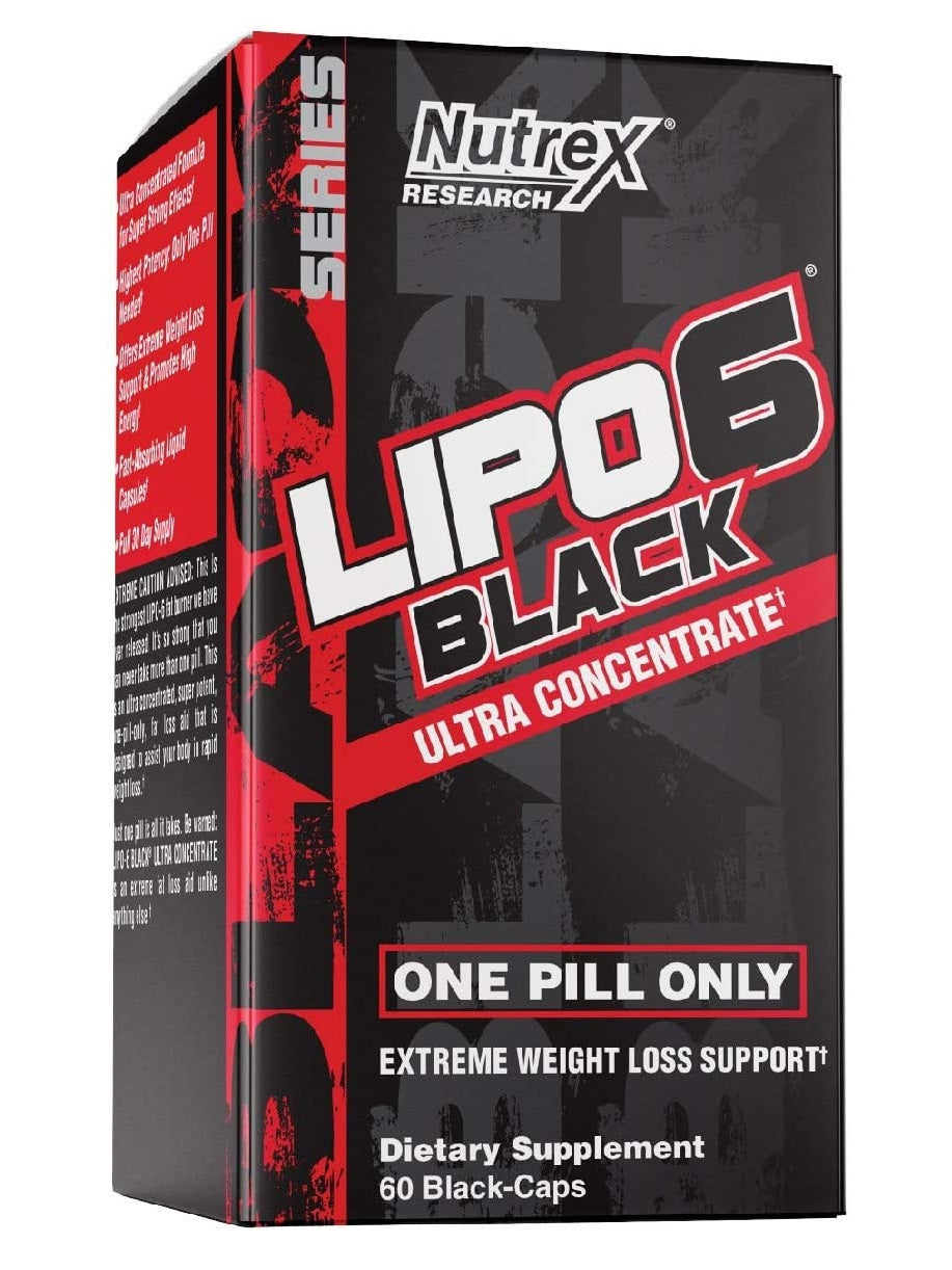 Quemador de grasa  ultra concentrado LIPO 6 BLACK, termogénico energizante, aumenta la pérdida de peso, la energía y el enfoque intenso | 60 Cápsulas.