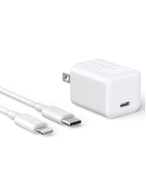 Cargar imagen en el visor de la galería, Cargador rápido para iPhone, [certificado Apple MFi] 20 W, tipo C, con cable USB-C a Lightning de 6 pies.✅️
