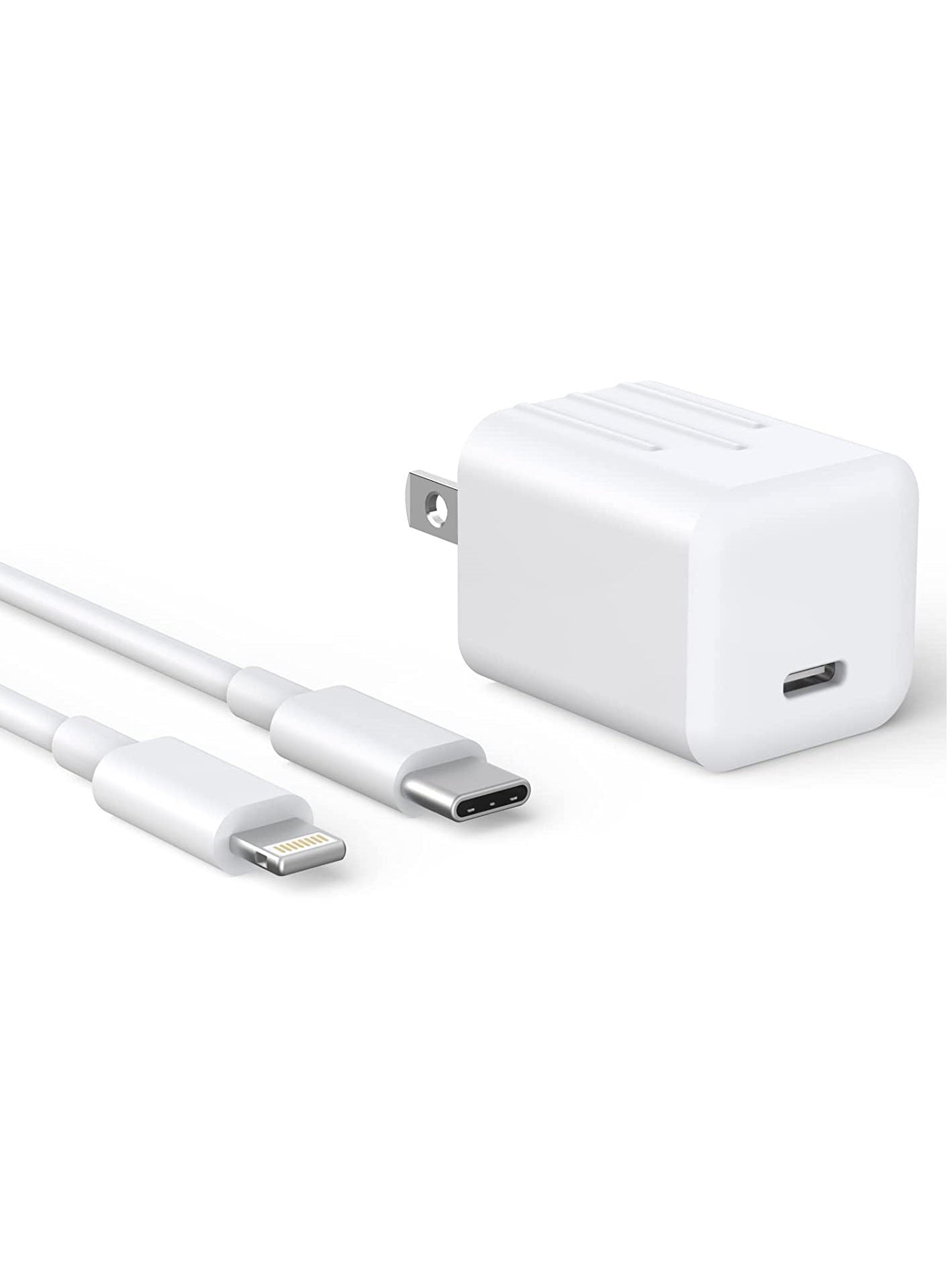  QZIIW Cargador de iPhone, cargador rápido para iPhone,  [certificado MFi], adaptador rápido para iPhone, cable de carga USB C a  Lightning de 6 pies, cargador de pared USB C de 20
