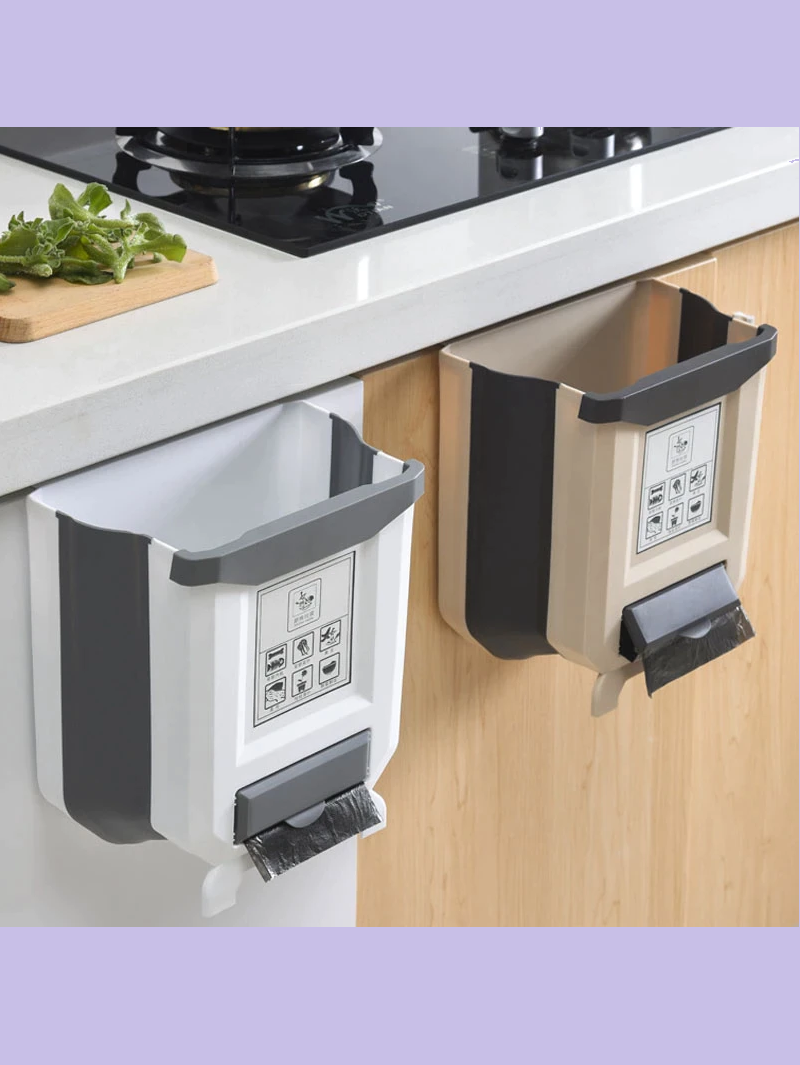 Zafacón plegable, zafacón y almacenamiento para cocina y baños