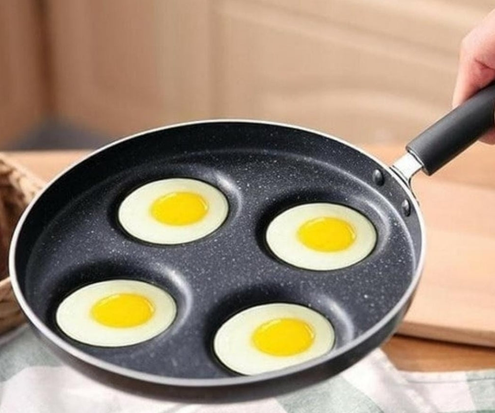 Sartén para huevos fritos, sartén para freír huevos con tapa,  antiadherente, 4 tazas, sartén de aleación de aluminio para el desayuno,  apto para