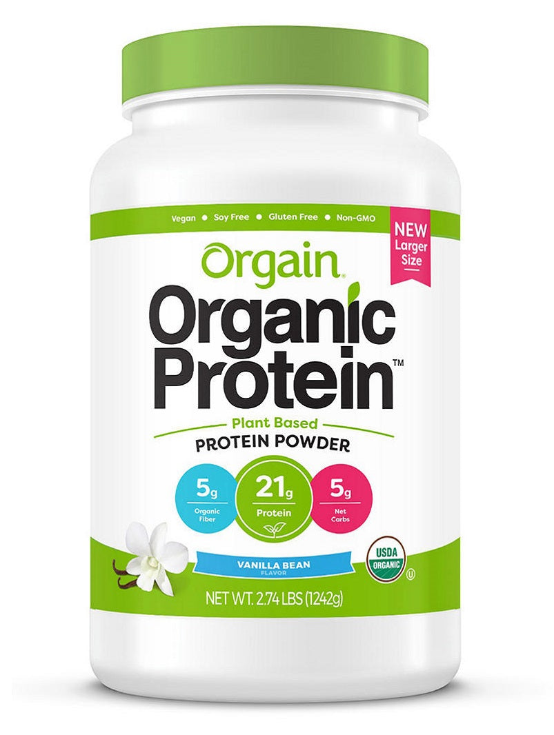 Proteína orgánica a base de plantas vegetales, vegano, bajo en carbohidratos, sin lácteos, sin gluten, sin azúcares añadidos, sin soya. Dos tamaños disponibles (1.02 y 2.74 Libras)