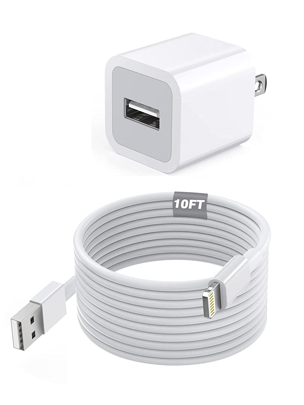 Cargador para iPhone, con cable de de 10 pies (certificado Apple MFi), cable de transferencia USB a Lightning.✅️
